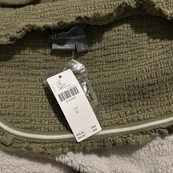 NWT! Anthropologie The Marisol Smocked Mini Dress SOFTENED SAGE Green Large - Picture 8 of 10